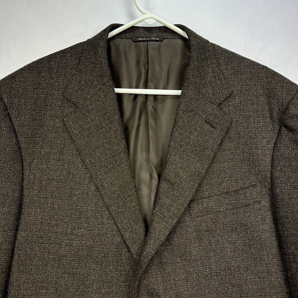 Canali Cashmere Wool Blend Sport Coat Mens 46L Brown Blazer Made in Italy